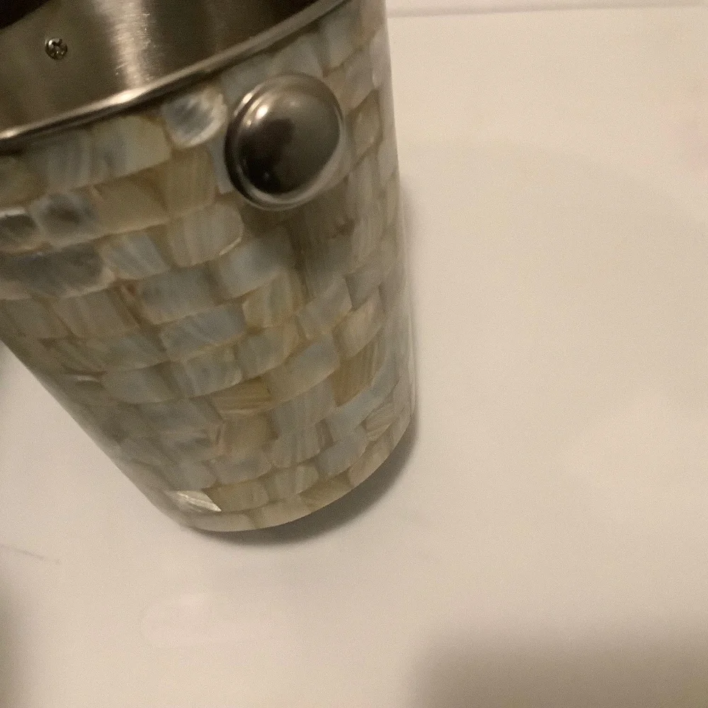 Mother of Pearl Ice Bucket | Stainless Steel Wine & Champagne Chiller | Coastal